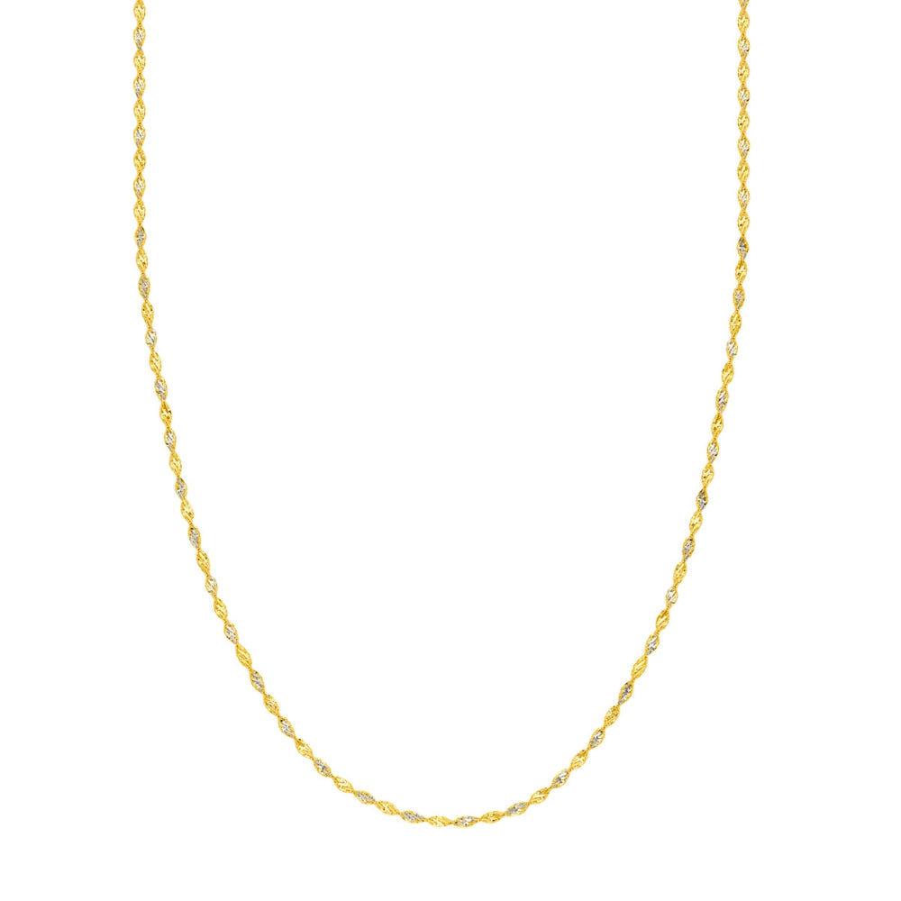 Stunning 14k Two - Tone Gold Diamond - Cut Chain, 18 Inches Long