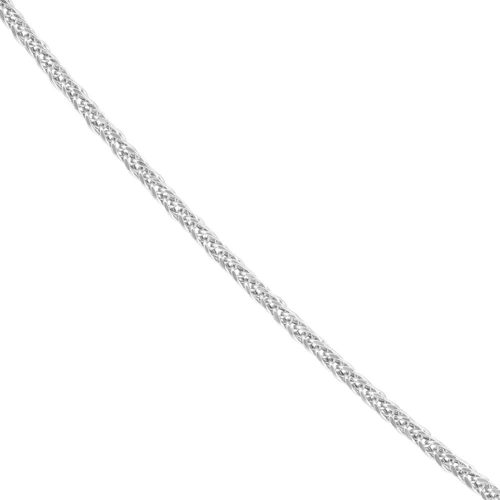18-Inch 1.25mm 14kt White Gold Lightweight and Durable Wheat Chain