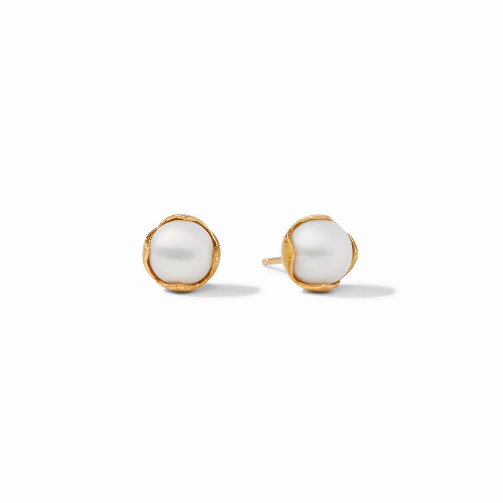 Julie Vos Penelope Gold-Plated Shell Pearl Stud Earrings