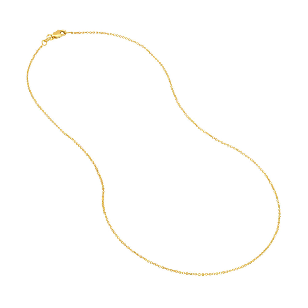 Exquisite 14k Gold Diamond-Cut Cable Chain for Luxury Jewelry Lovers