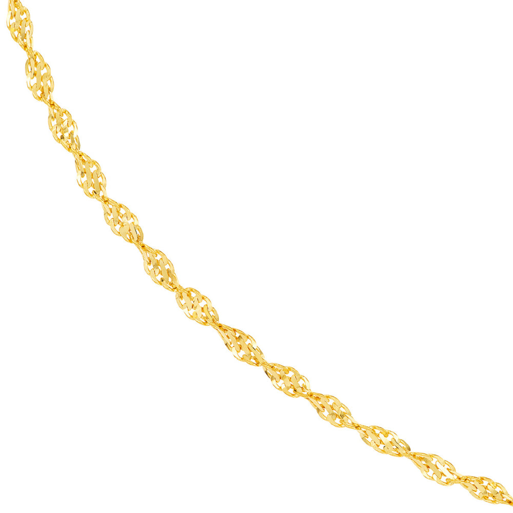 16-Inch 14k Yellow Gold Chain with Stunning Diamond Cut Design