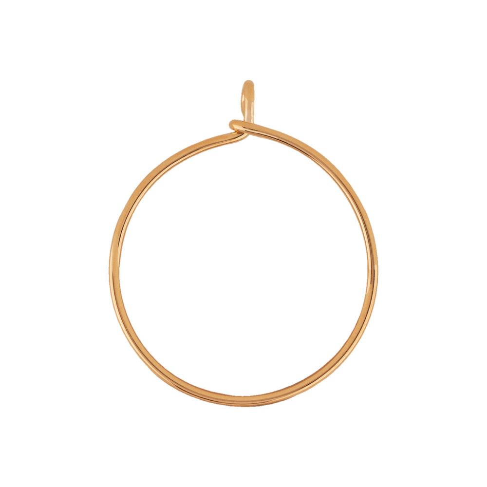 14k Yellow Gold Round Charm Holder with Elegant Design