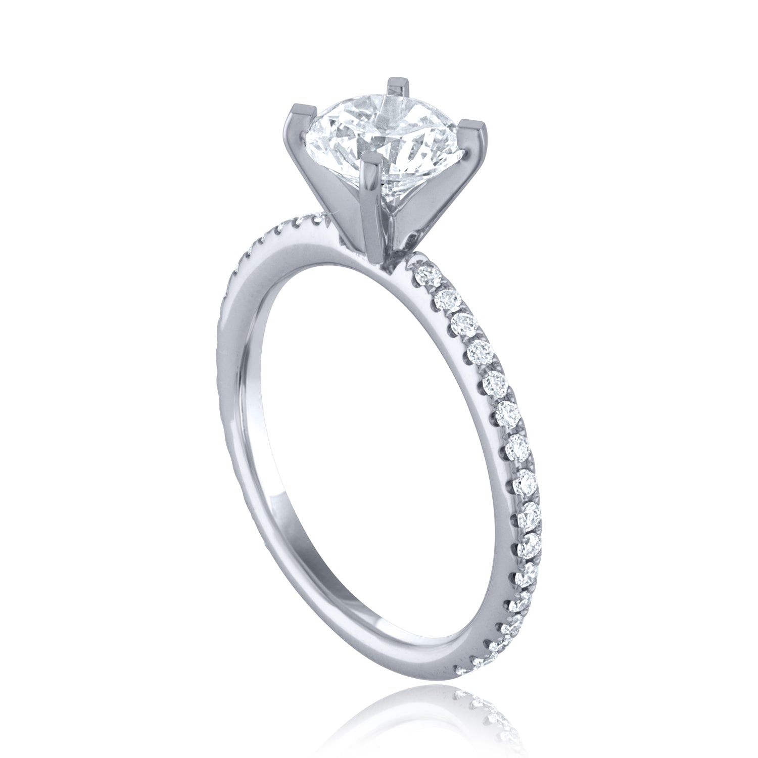 14k Gold Shared Prong Design Engagement Ring for Special Occasions