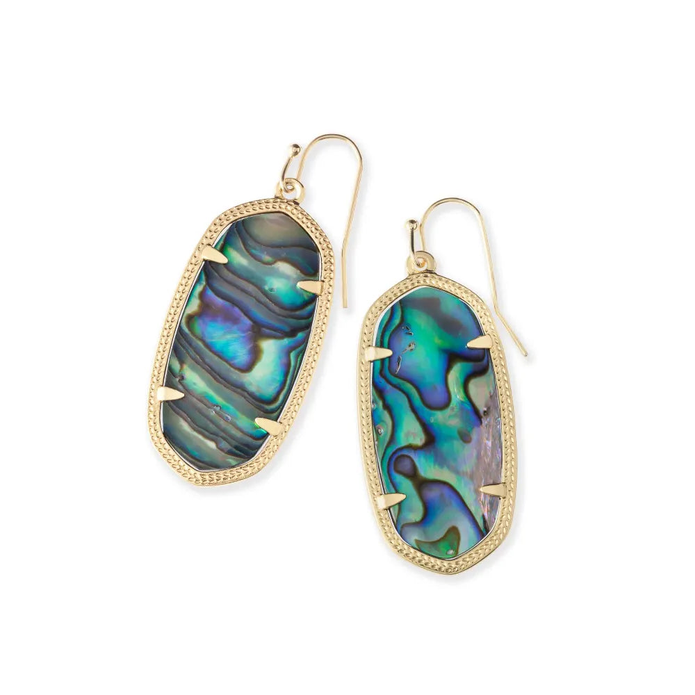 Kendra Scott Elle Gold Plated Drop Earrings Crafted with Abalone Shell - Ideal Jewelry for Daily Wear
