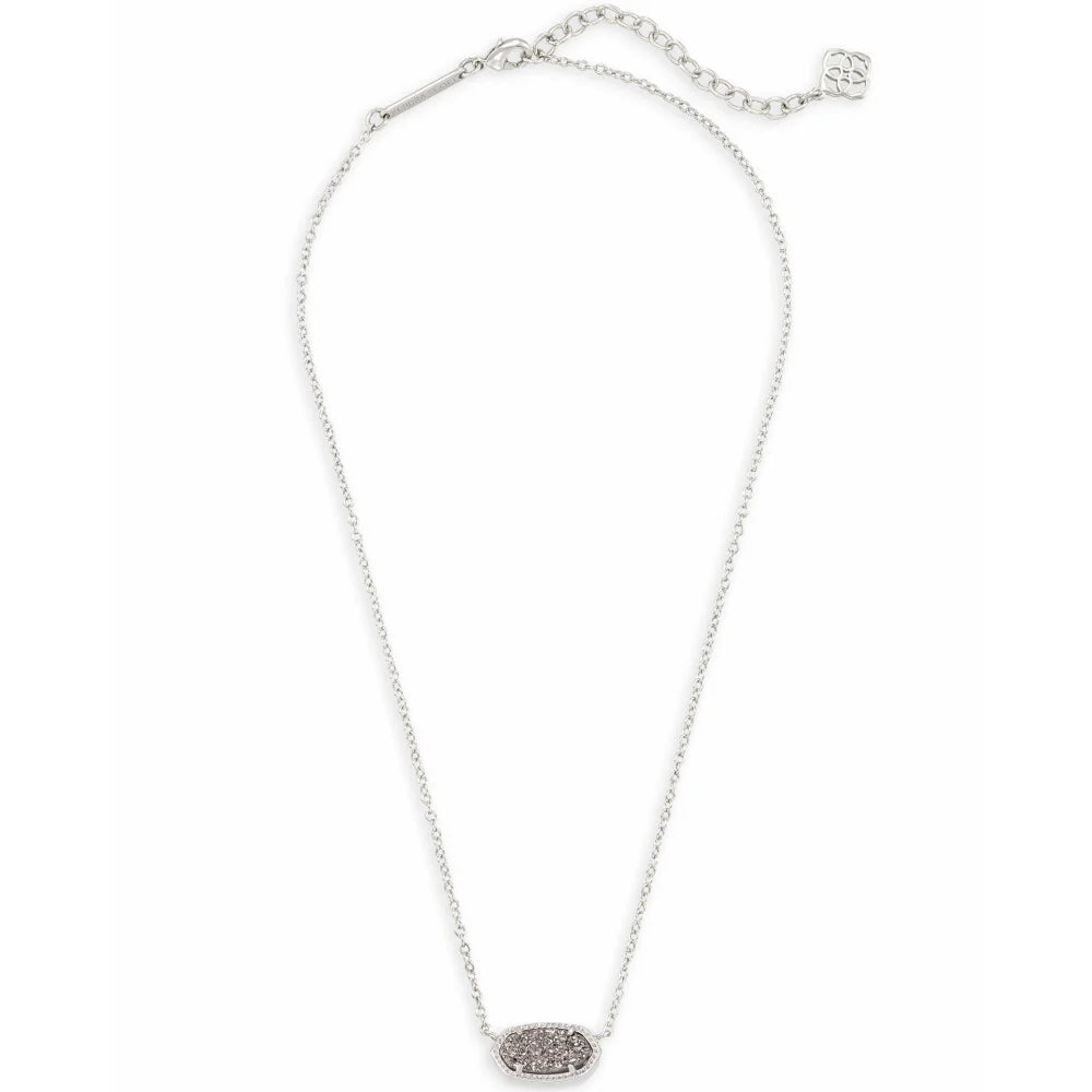 Kendra Scott's Elegant Platinum Drusy Elisa Pendant Necklace