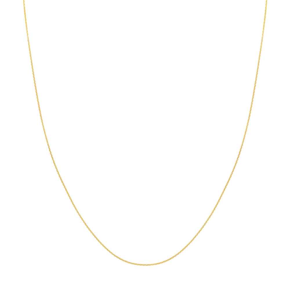 14k Gold Cable Chain with Diamond Cut Design, 0.8mm Width