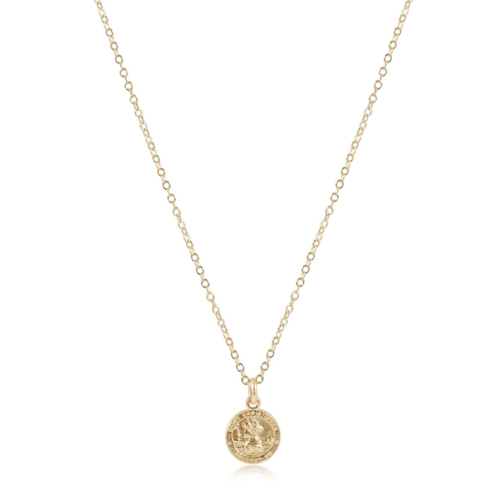 enewton 16 Gold Necklace with a Small Gold Protection Charm for Enhanced Style and Safety