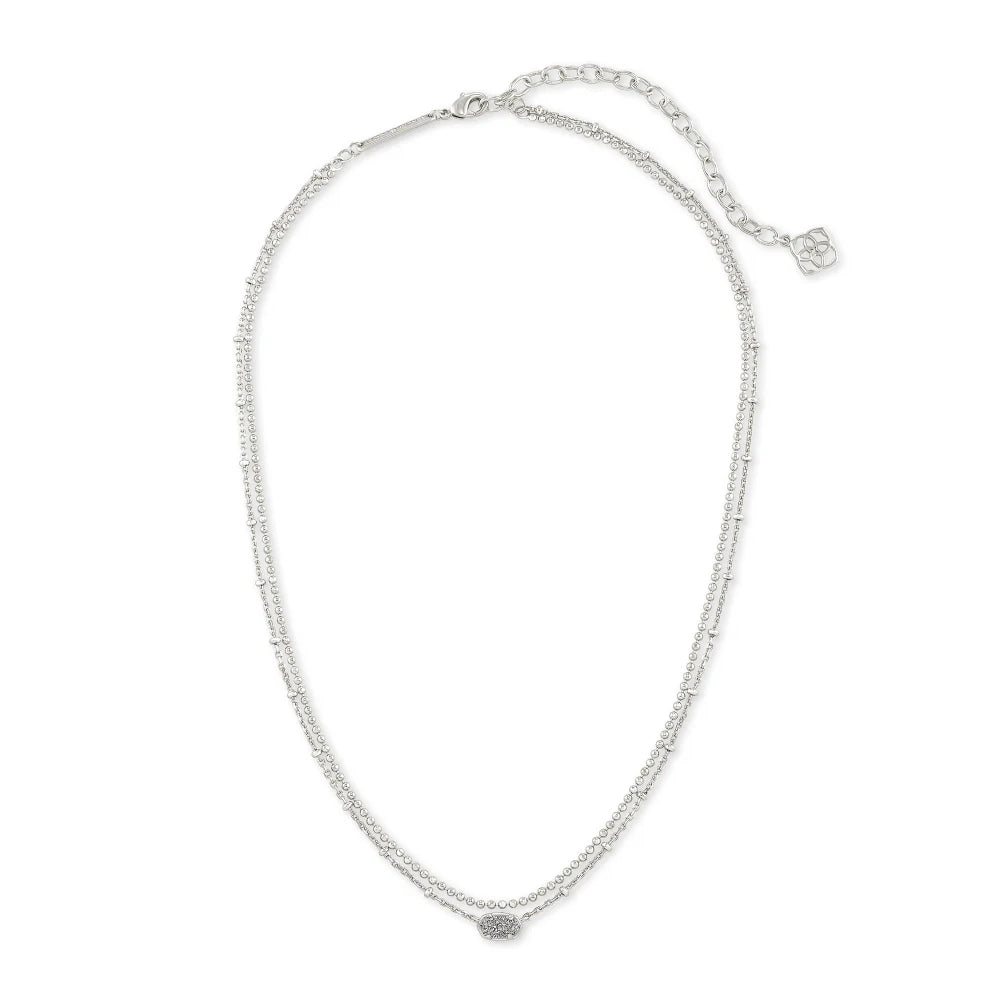 Kendra Scott's Drusy Emilie Multi - Strand 14k Gold or Rhodium Plated Necklace