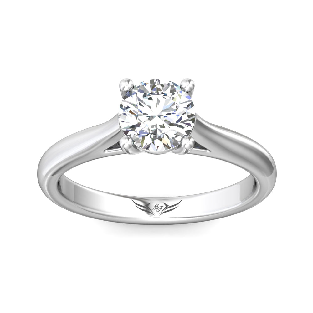 Martin Platinum Flyer Round-Cut Diamond Solitaire Engagement Ring for Timeless Love