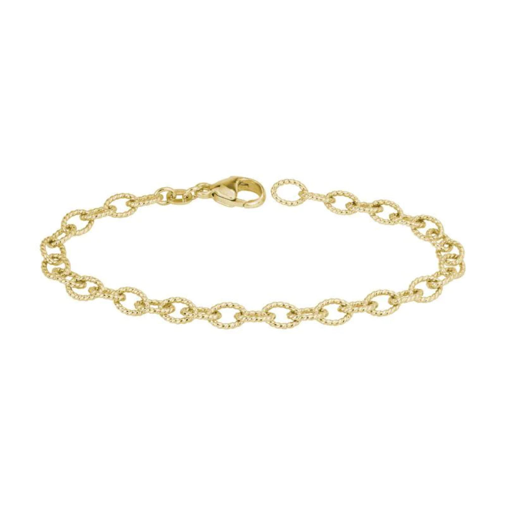 Exquisite 14k Gold Handmade Twist Link Fashion Bracelet for Timeless Elegance
