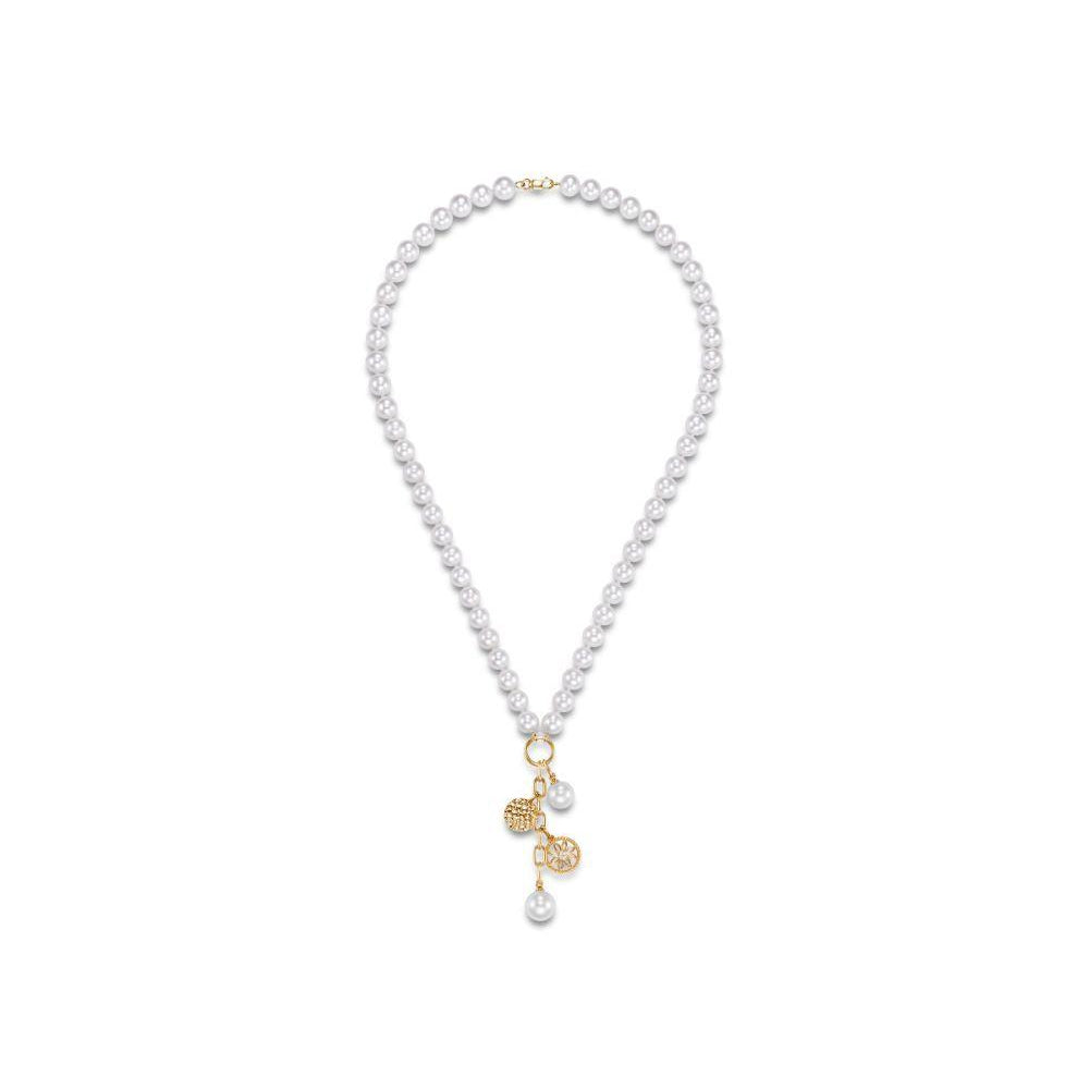 Exquisite 14k Gold Flower Garden Inspired Pearl Charm Necklace for Women