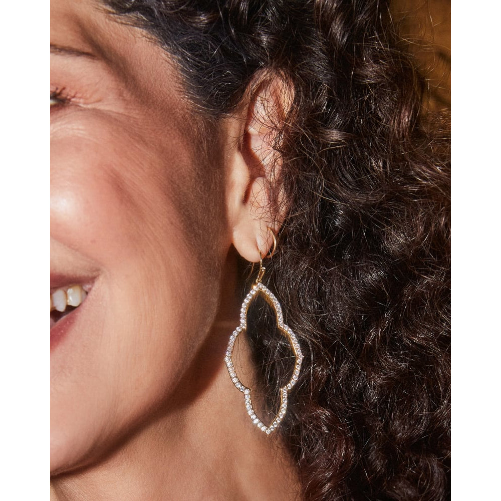 Kendra Scott's Sparkling White Crystal Abbie Open Frame Earrings