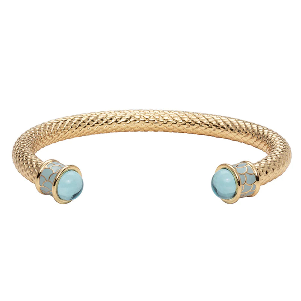 Halcyon Days Exquisite 18ct Gold - Plated Salamander Torque Bangle