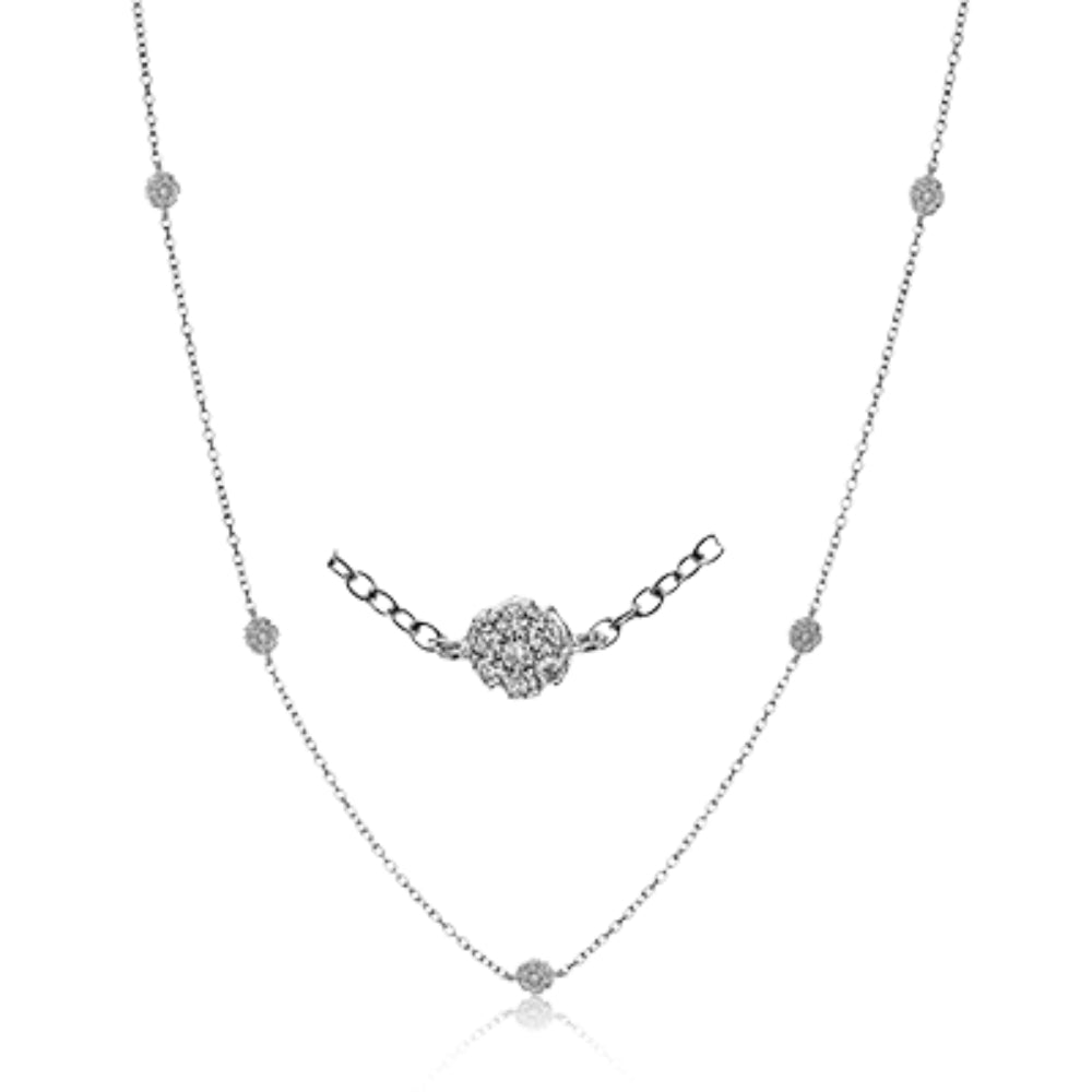 Simon G. Exquisite 18k Gold Harmonie Station Necklace Embellished with Sparkling Diamonds