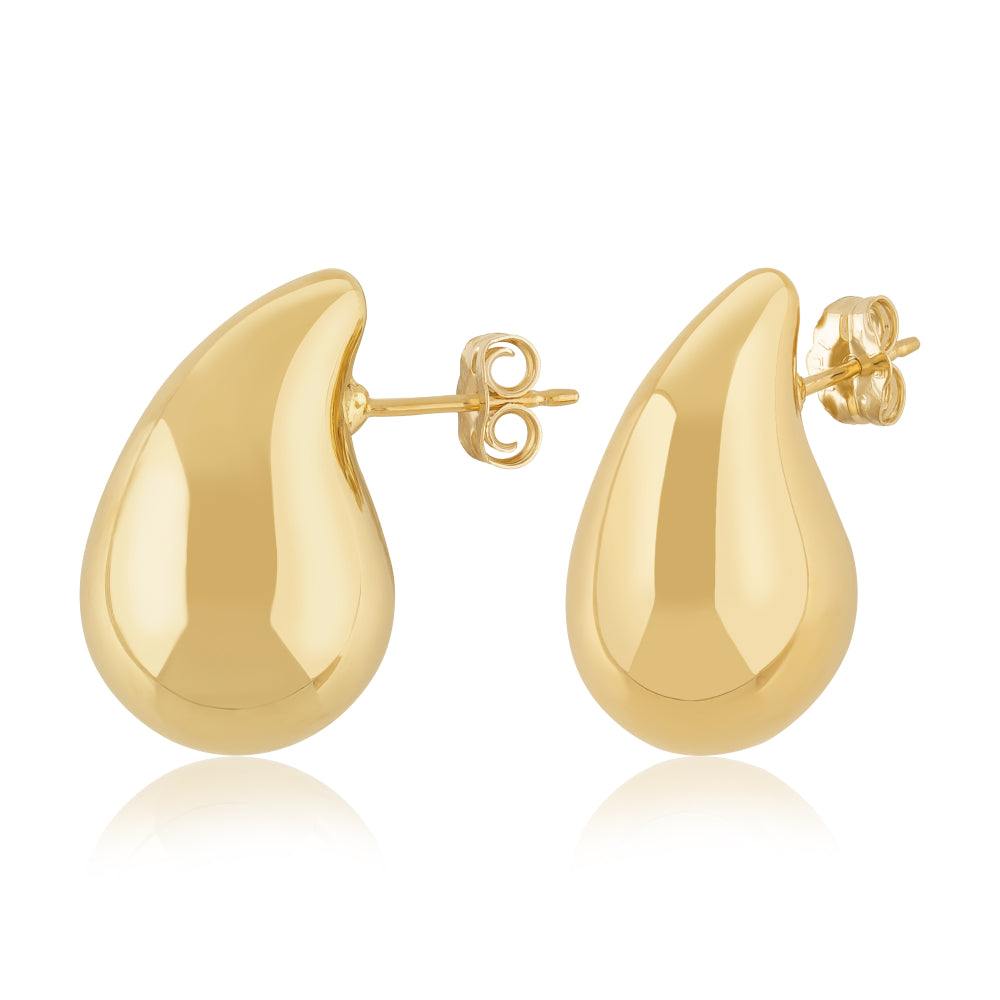 Exquisite 14k Gold Tiny Tear Drop Shaped Stud Earrings for Fashionable Wear