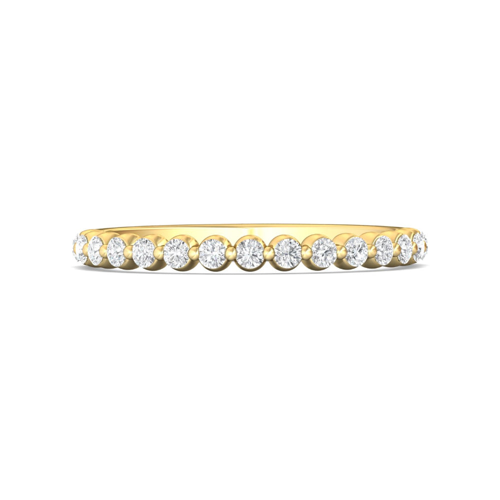 14k Yellow Gold Single Prong Flyer 15 - Diamond Wedding Band