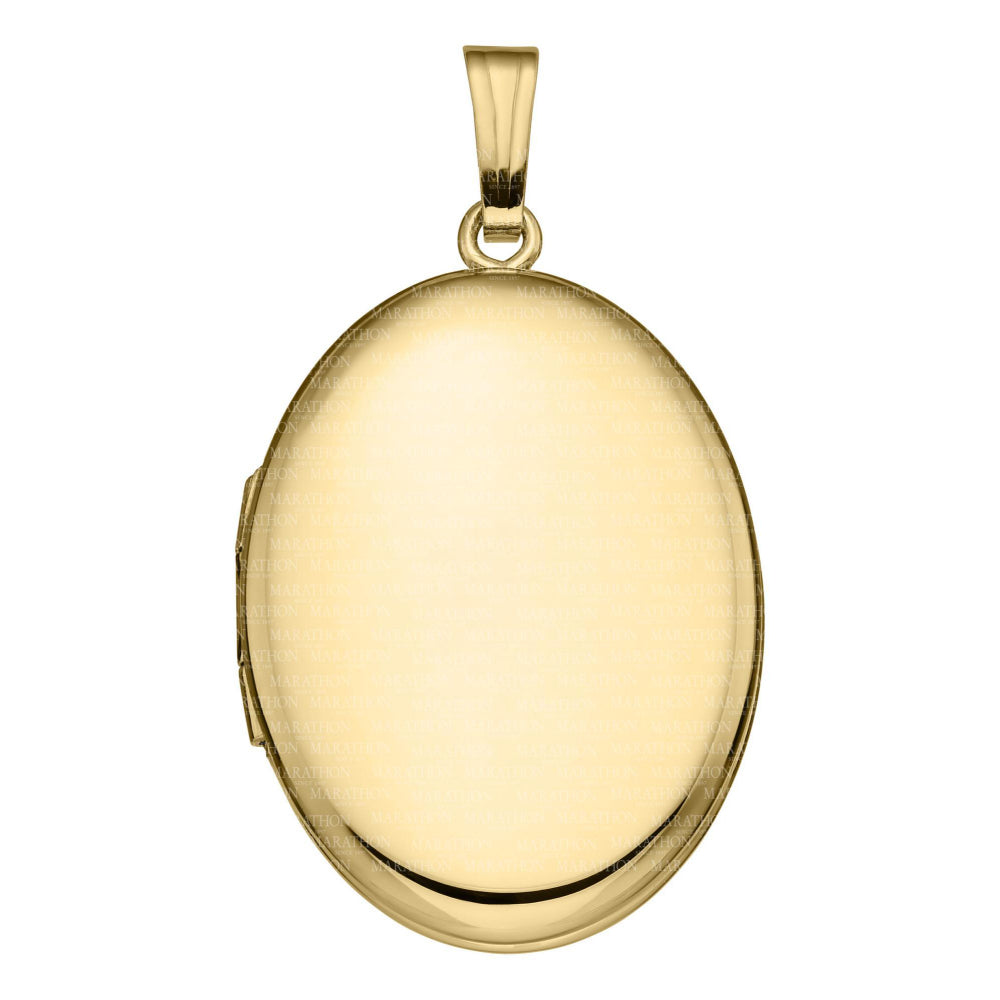 14k Gold Oval-Shaped Locket Style Necklace for Women and Men