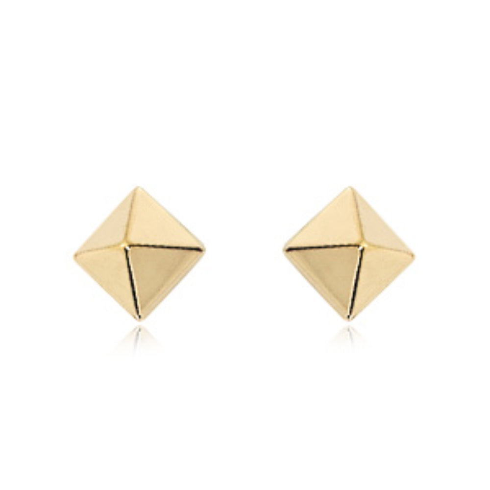 Gorgeous 14k Gold Pyramid - Style Button Stud Earrings for Fashion - Forward Individuals