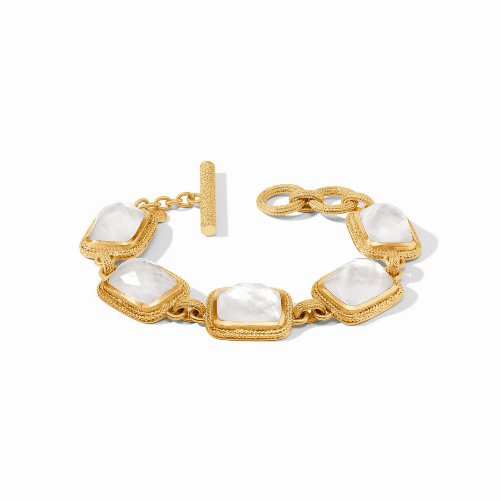 Julie Vos Adjustable Cheval Stone Bracelet with 24k Gold Plate