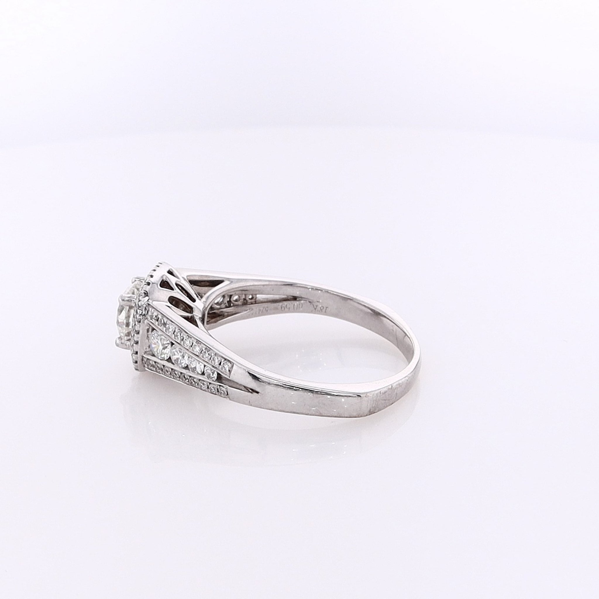 Stunning 18 Karat White Gold Double Halo Diamond Engagement Ring