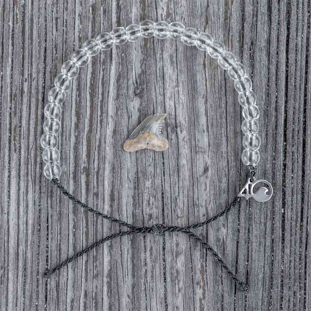 4Ocean Unisex Black Beaded Shark Bracelet for Ocean Conservation