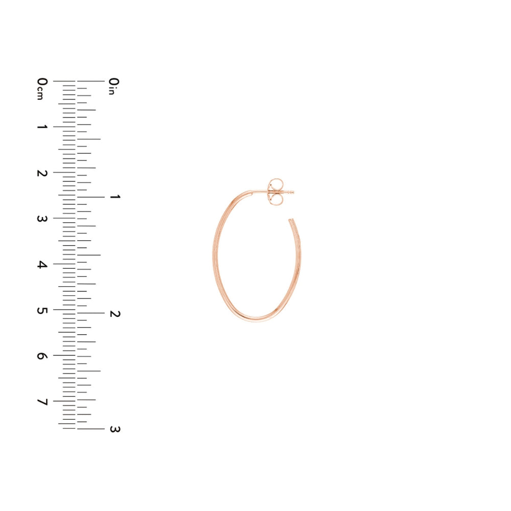 Exquisite 14k Gold Oval-Shaped Hoop Earrings for Fashionable Accessorizing