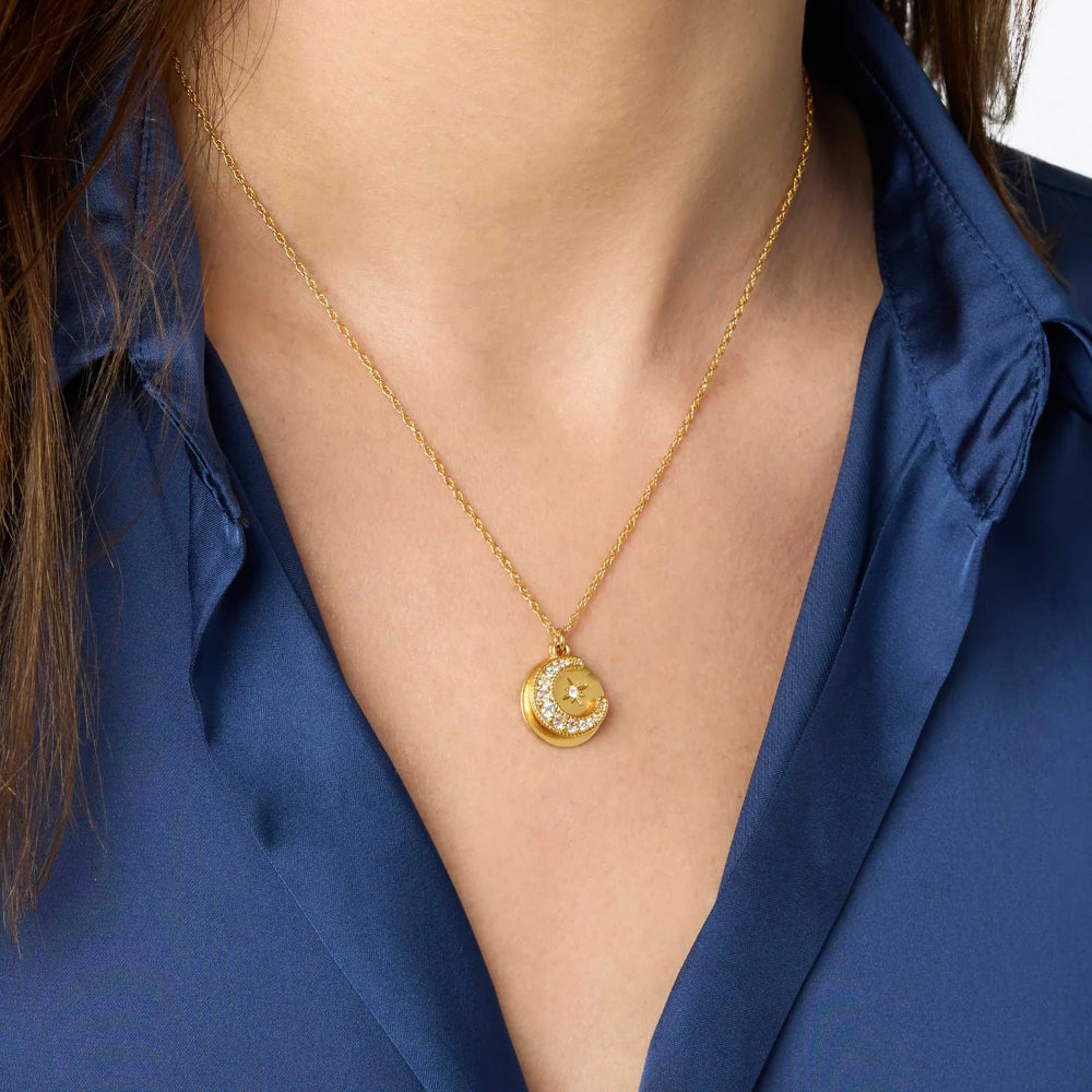 Julie Vos Delicate Luna Charm Necklace for Women