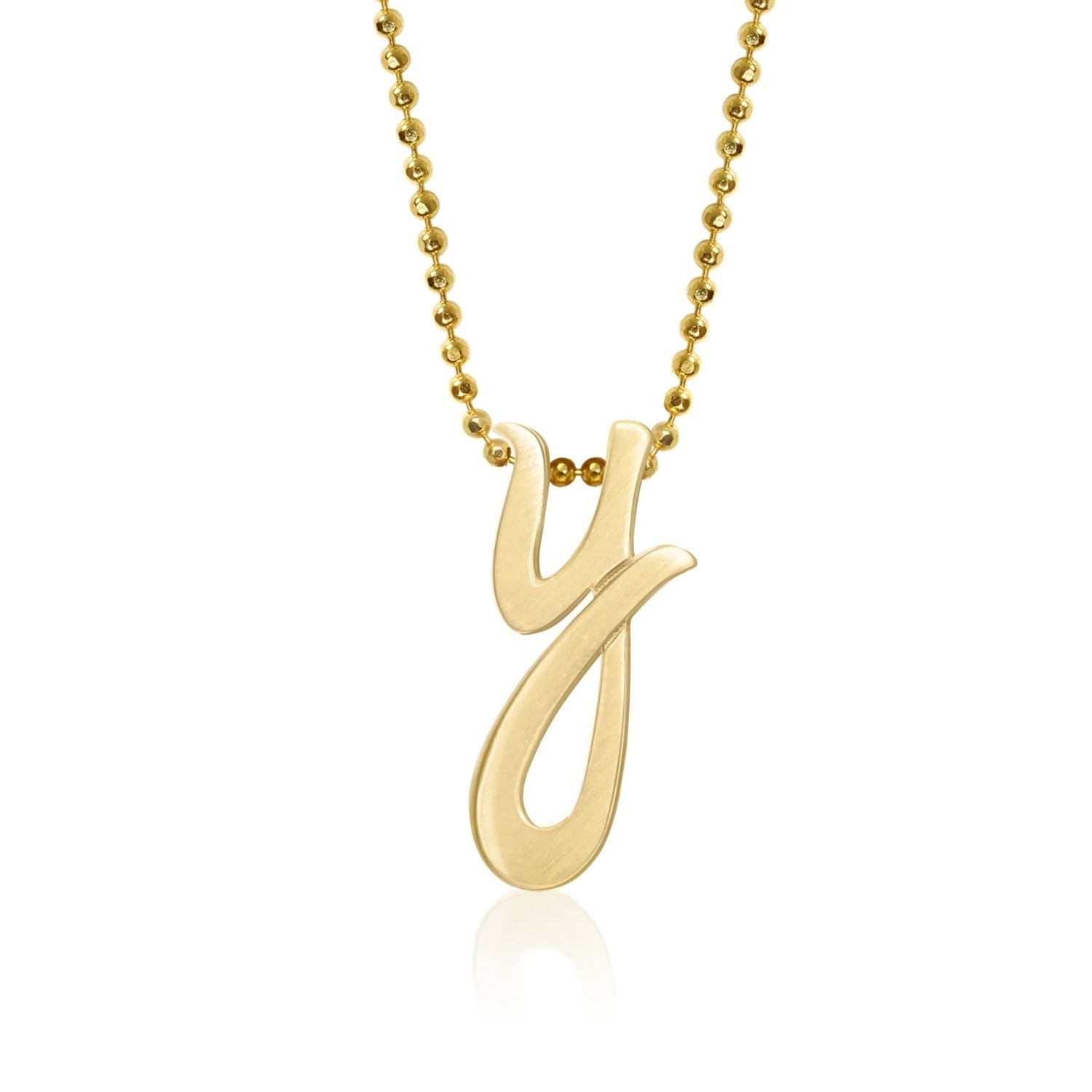 14k Yellow Gold Alex Woo Little Autograph Letter Pendant for Signature Style Jewelry