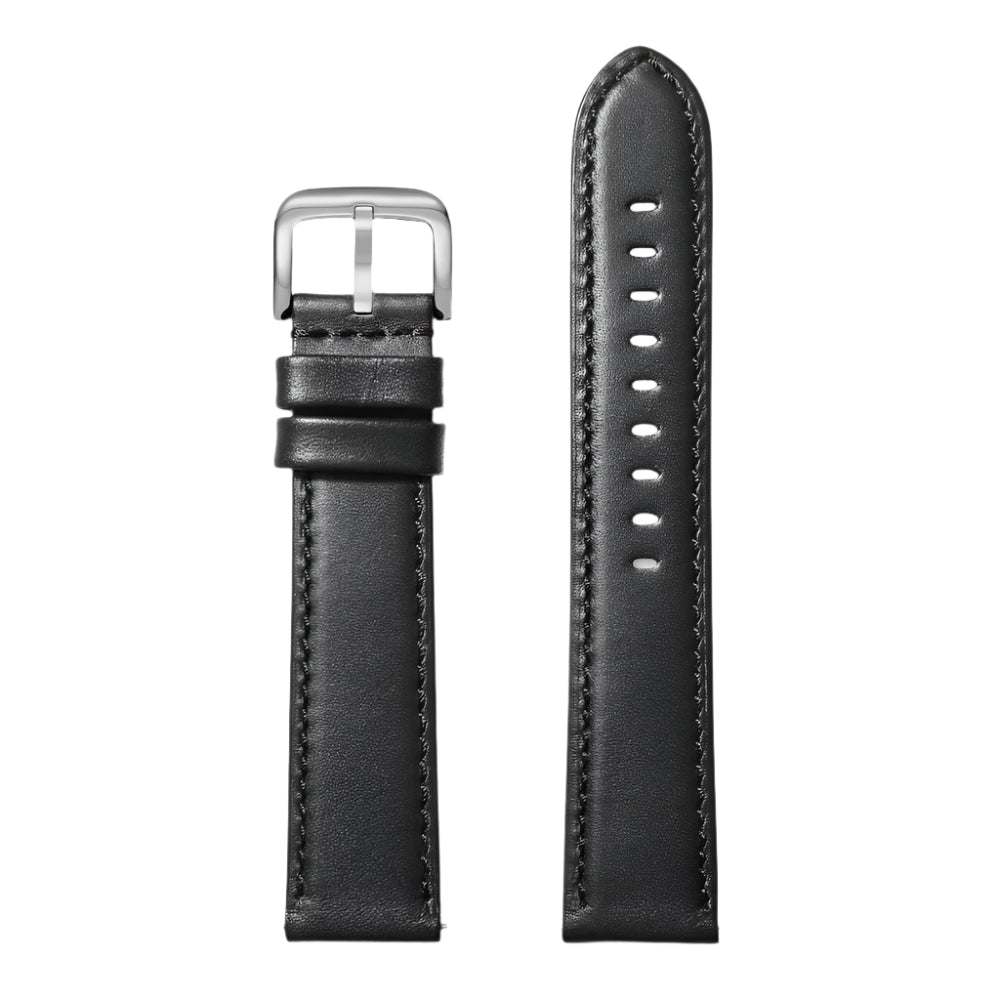Shinola 22mm Black Leather Watch Strap with Quick Release, Measuring 140mm x 100mm (Extra Long)