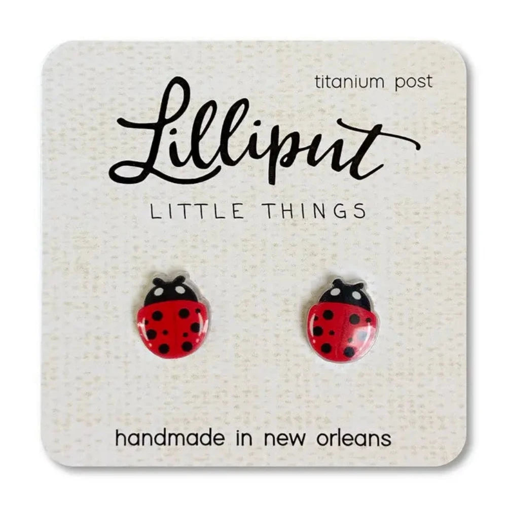 Charming Lilliput Little Things Ladybug-themed Earrings for Fashionable Women