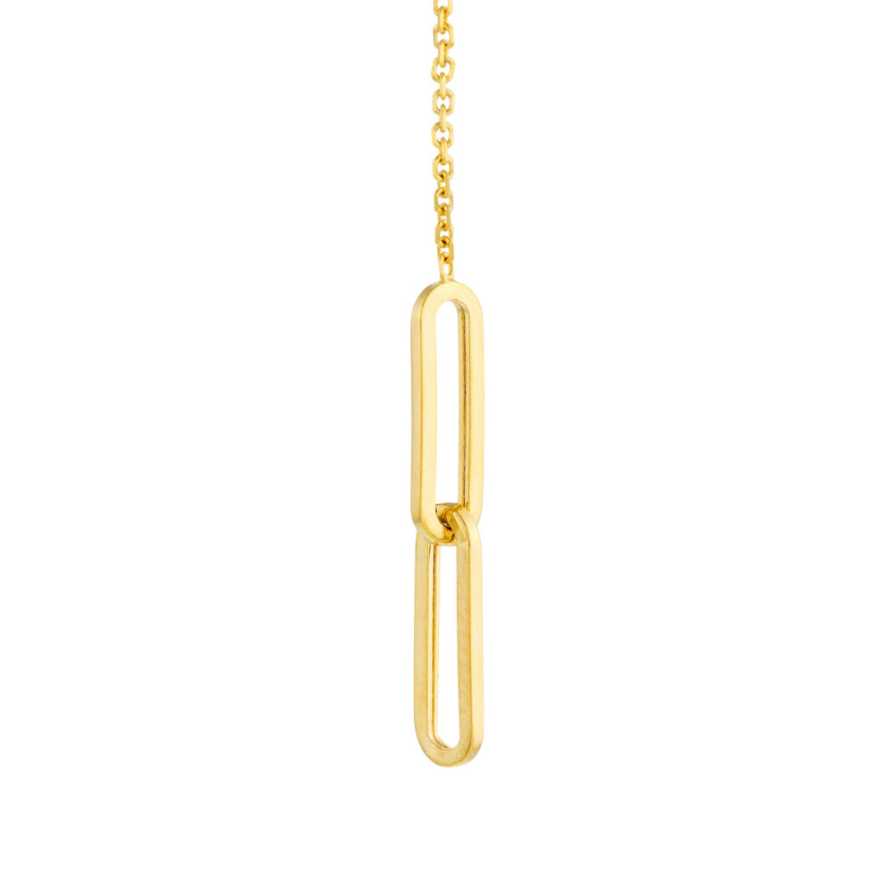 14k Gold Paper Clip Dangle Post Earrings - Stylish Jewelry Essential