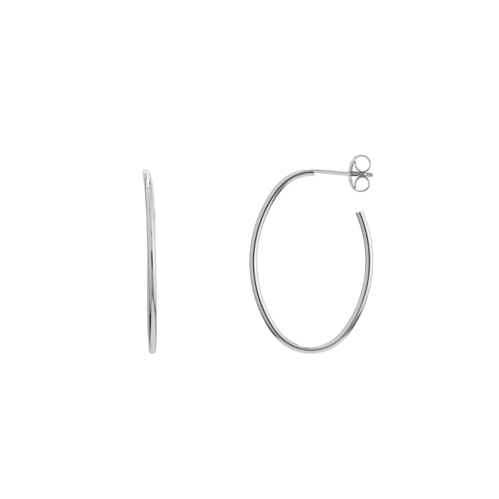 Exquisite 14k Gold Oval-Shaped Hoop Earrings for Fashionable Accessorizing
