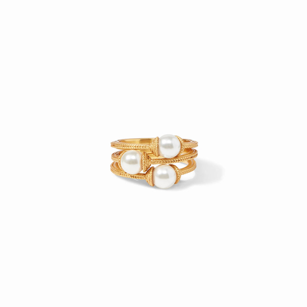 Julie Vos Calypso Trio Stackable Pearl Rings Set