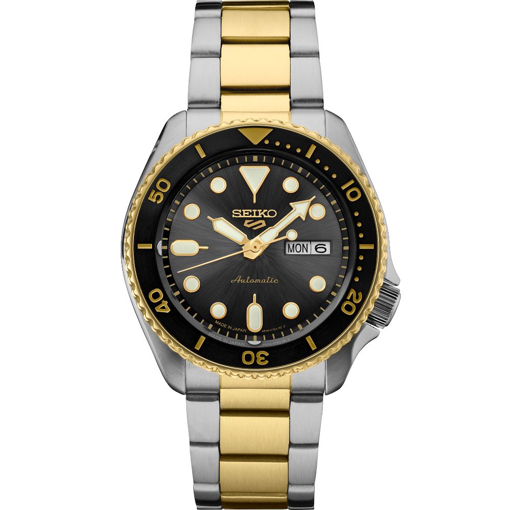 Seiko 5 38mm Two-Tone Automatic Sport Watch with Gray Dial SRPK22