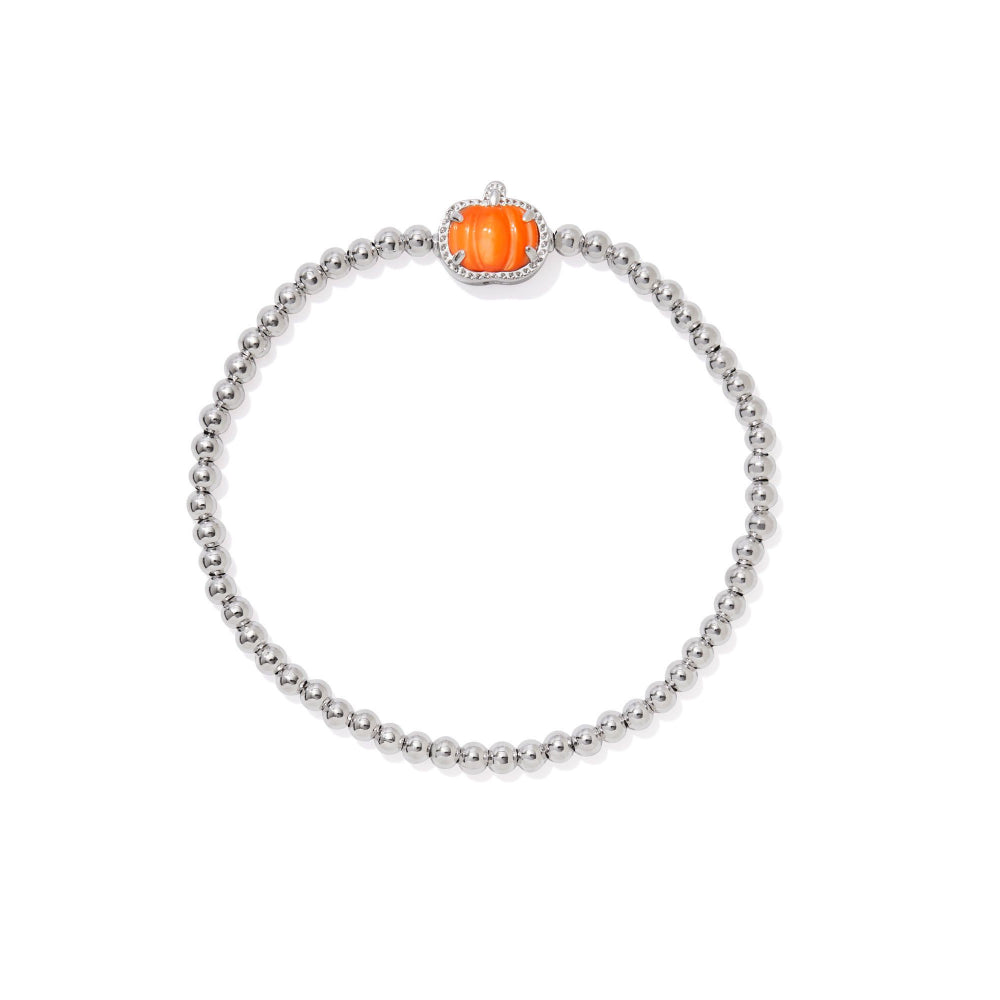 Kendra Scott Orange Mother-of-Pearl Pumpkin-themed Stretchable Bracelet for Fall