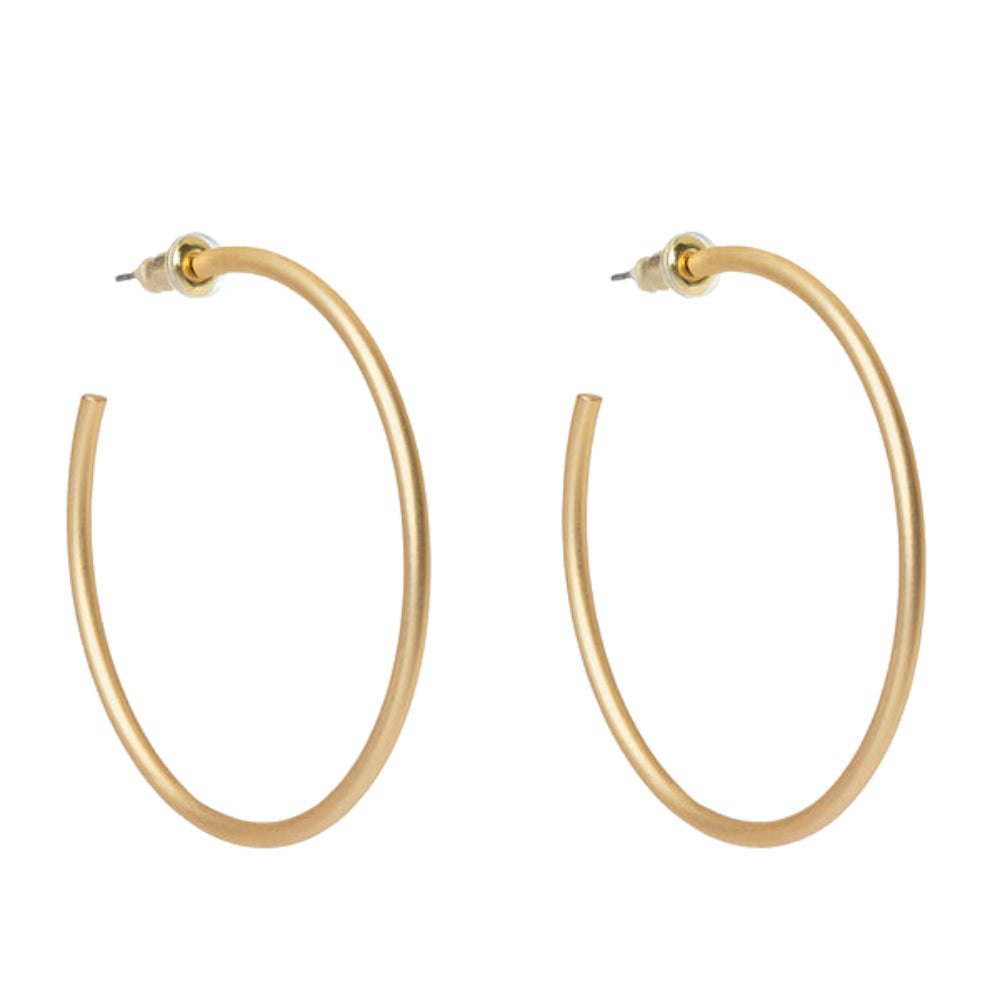Gorgeous 18kt Matte Gold Plated Spartina Fine Line Hoop Earrings