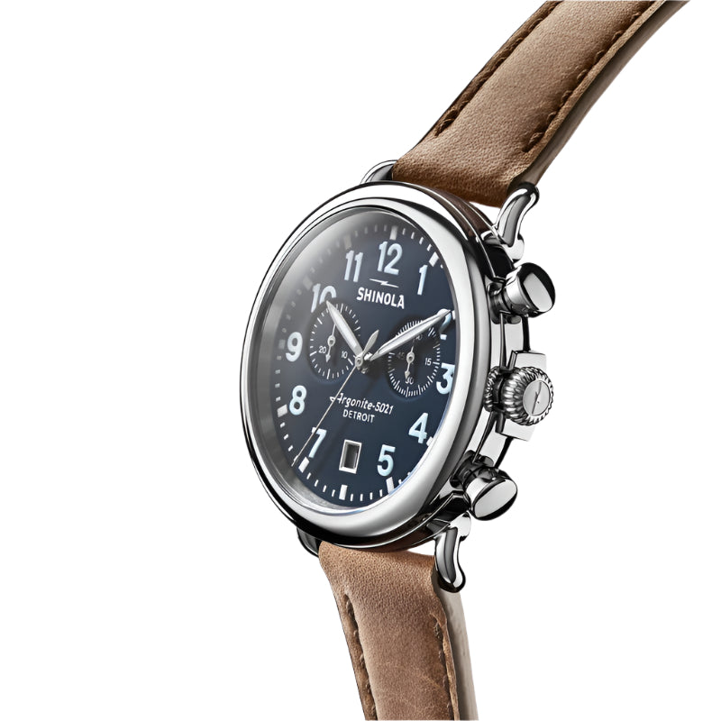 Shinola Runwell Chrono 41mm Stainless Steel Quartz Chronograph Wristwatch for Men and Women