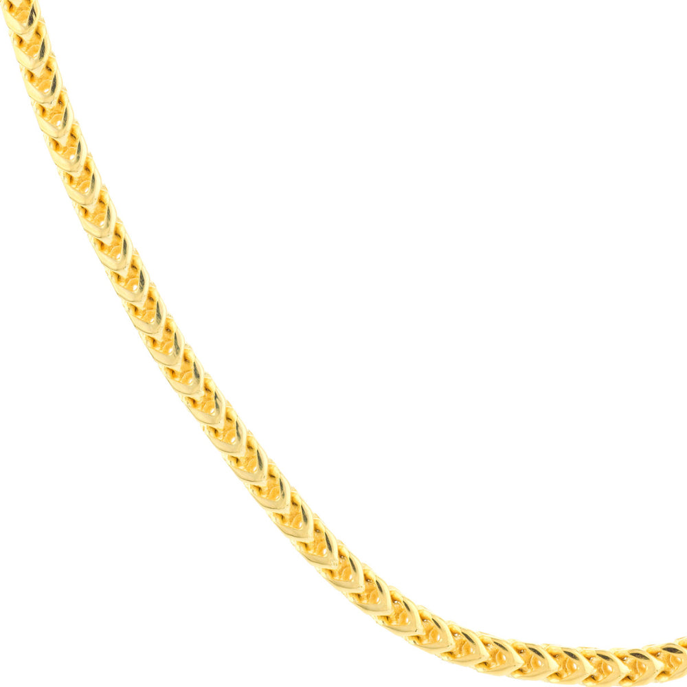 14k Yellow Gold 3mm Wide Round Franco Chain, 22 Inches Long