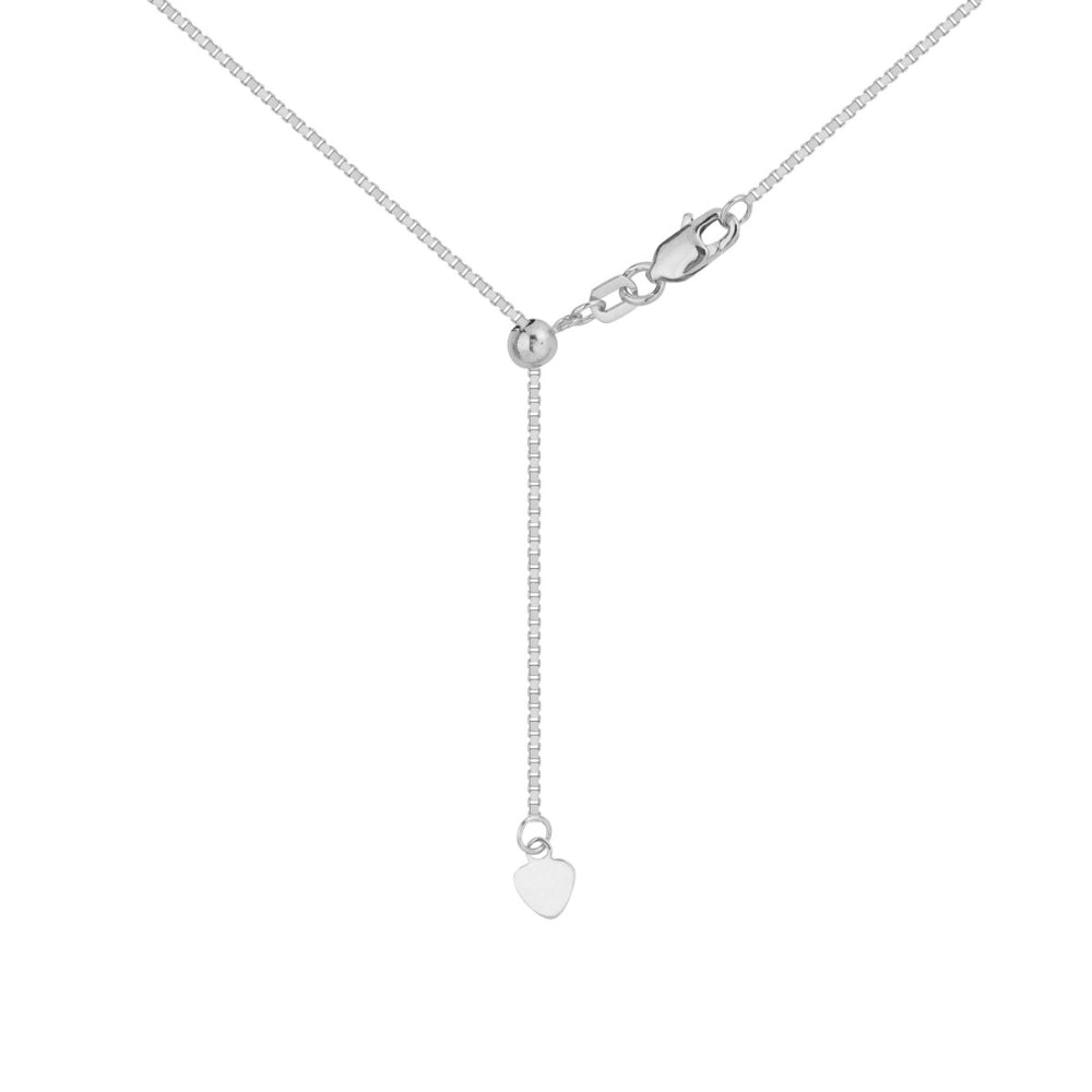 Adjustable 14k Gold Box Chain with Smooth Silicone Slider Bead
