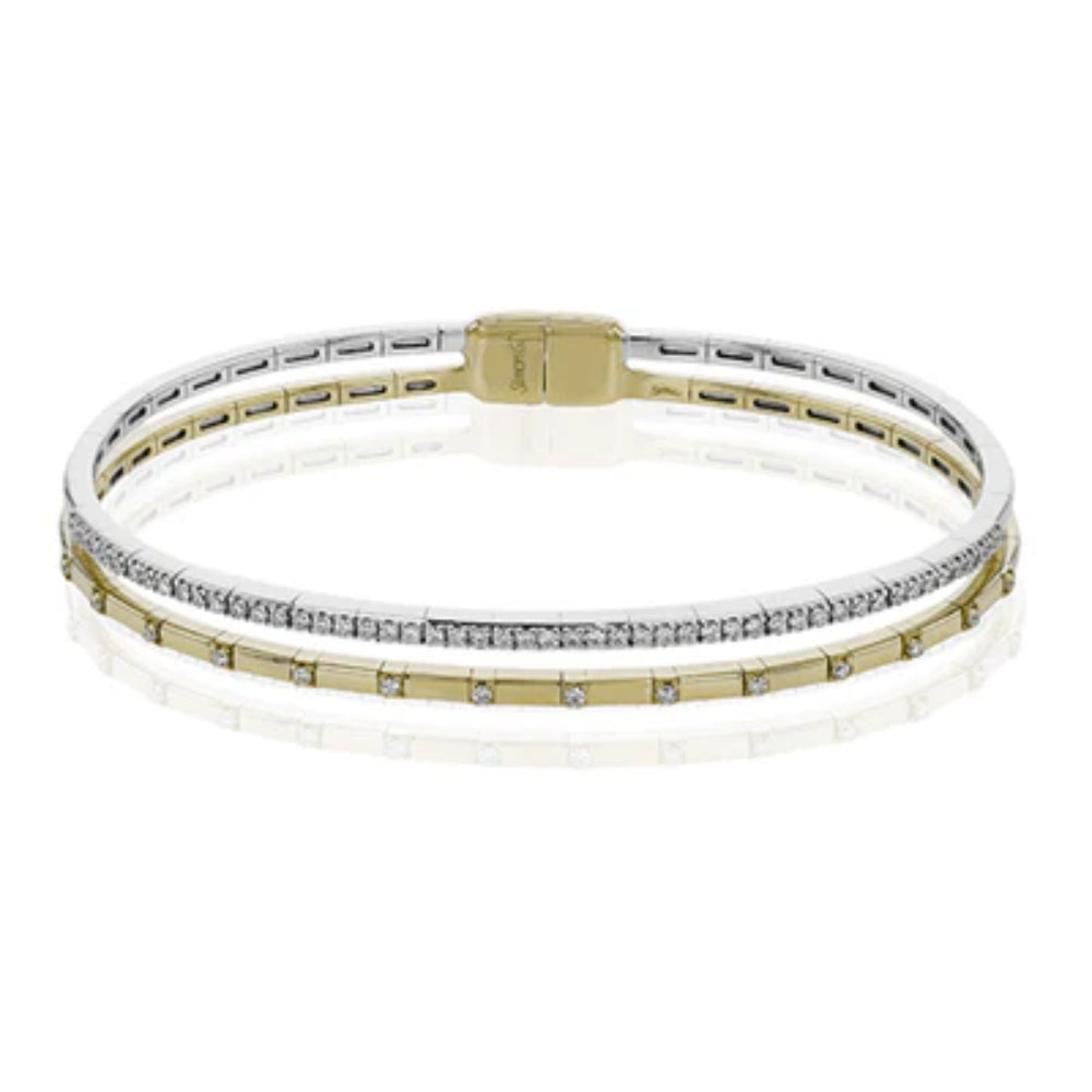 Simon G.'s Stunning 18k Two - Row Diamond Bangle