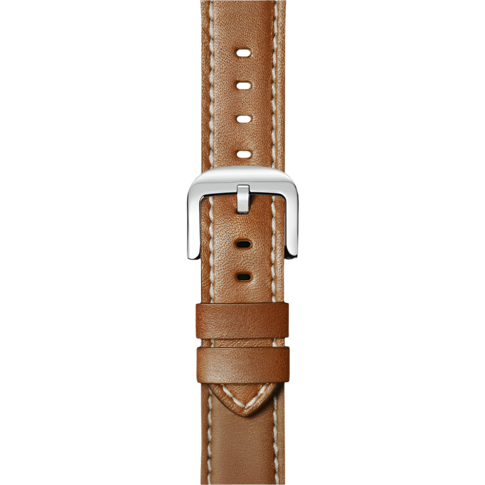 Shinola 22mm Wide Largo Tan-Colored Leather Watch Strap with Dimensions of 120mm x 80mm