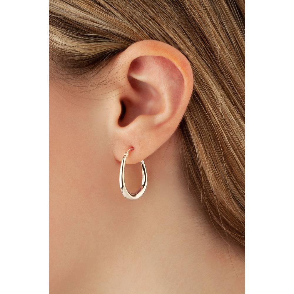 Stylish 14k White Gold U-Shape Hoop Earrings for Any Occasion