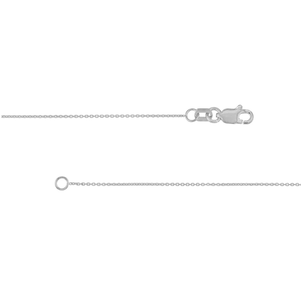 18-Inch 0.7mm 18K White Gold Cable Chain for Jewelry Decoration