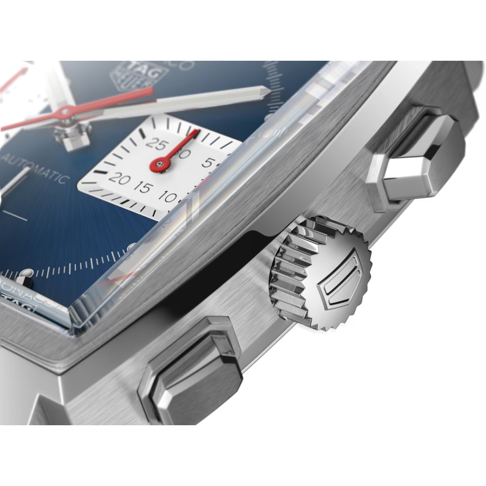 Tag Heuer 39mm Blue Automatic Chronograph Watch - Monaco Model