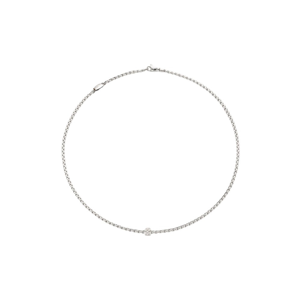Fope Luxury 18k Gold Eka Necklace Adorned with Pavé-set Diamonds for Elegant Jewelry Lovers