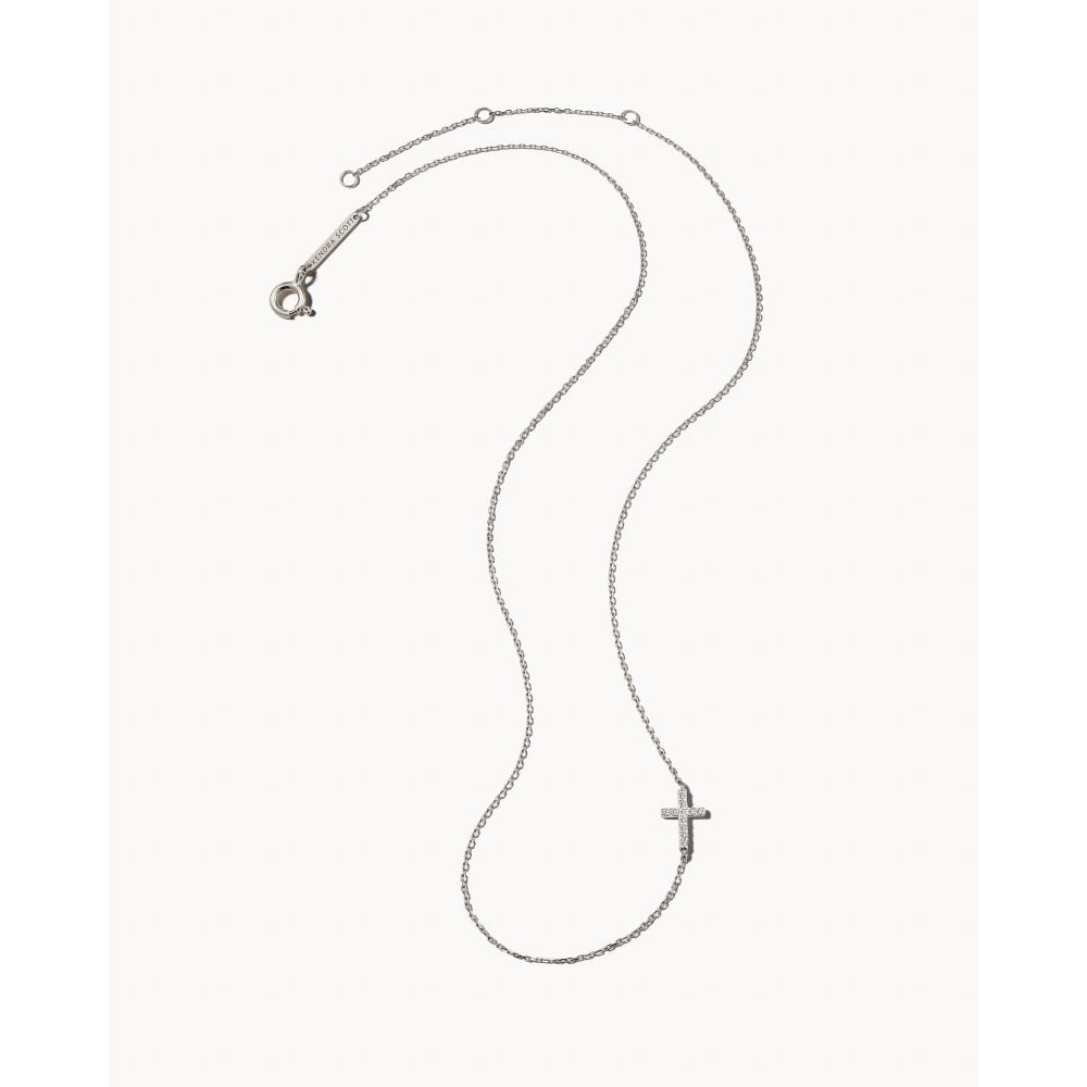 14k Gold Strand Cross Necklace with White Diamond, a Timeless Keepsake