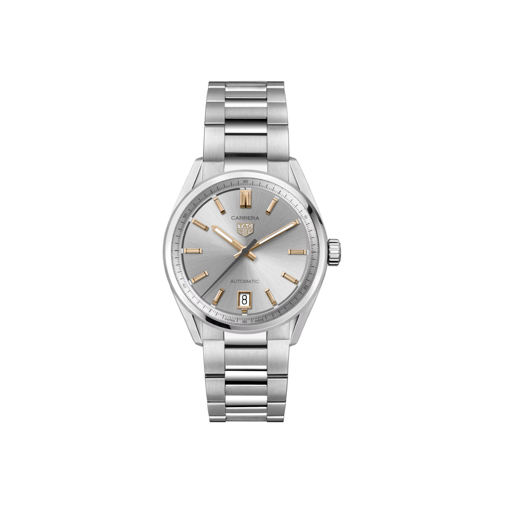 Tag Heuer 36mm Carrera Date Automatic Watch with Steel and 18k Rose Gold Details