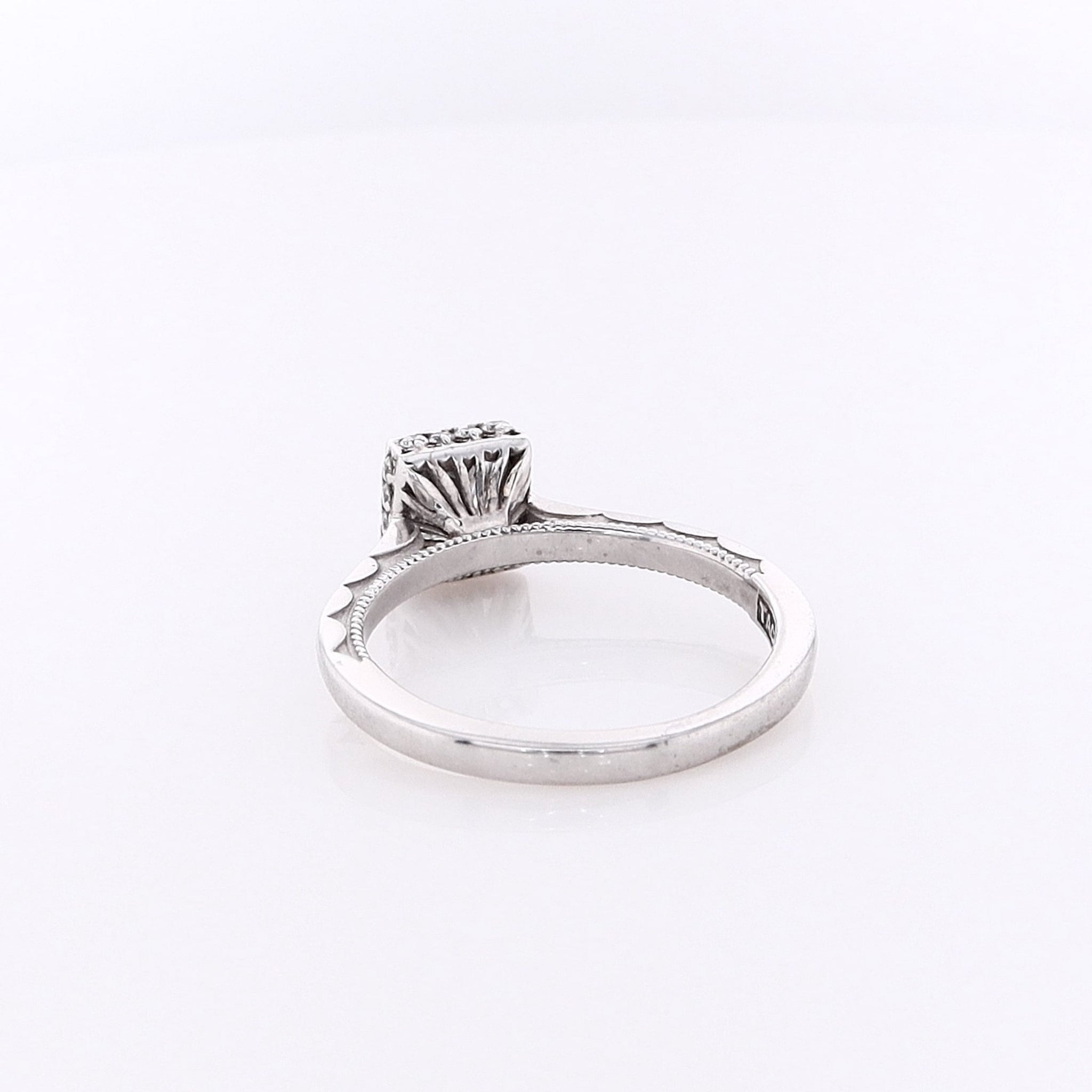 Tacori 18K White Gold Sculpted Crescent Princess Cut Diamond Engagement Ring