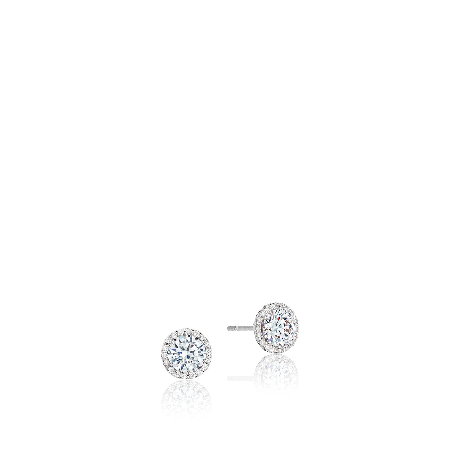 Exquisite Tacori Bloom Diamond Stud Earrings Crafted in 14-karat White Gold