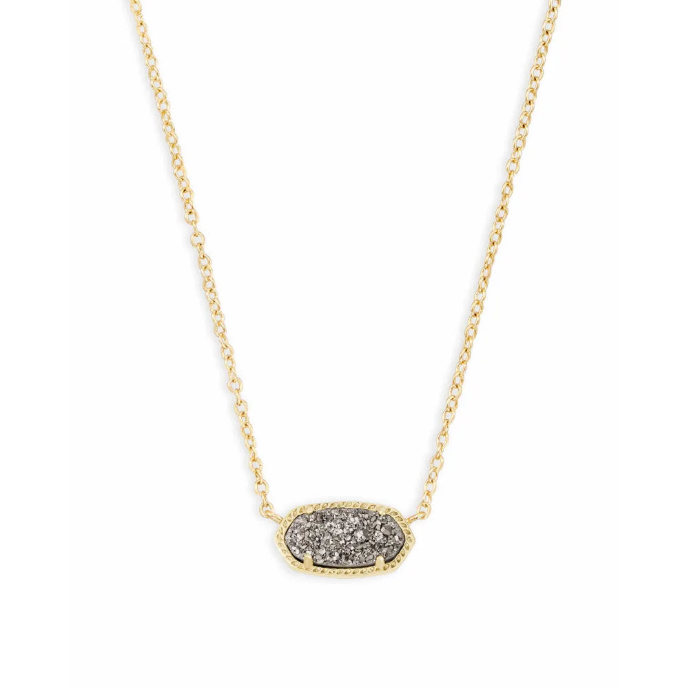 Kendra Scott's Elegant Platinum Drusy Elisa Pendant Necklace